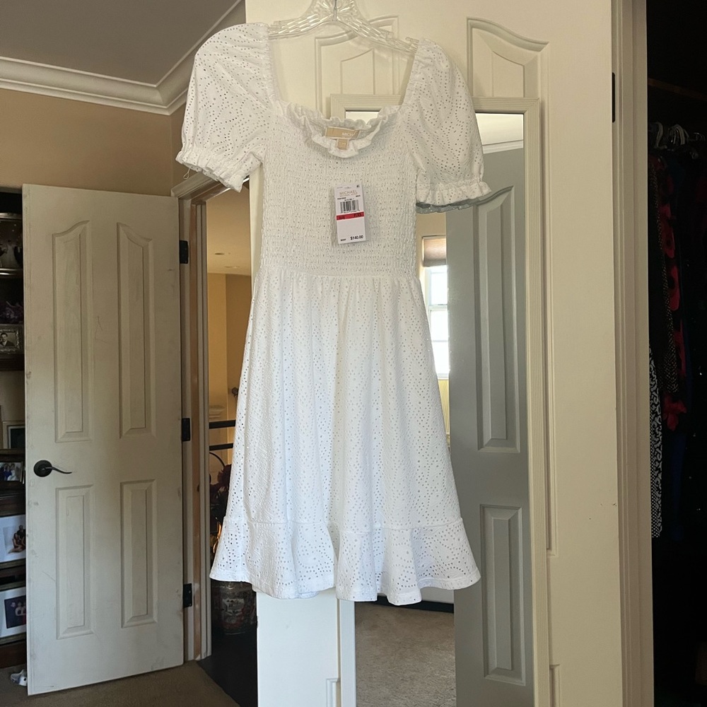 Michael Kors White Eyelet Mini Dress